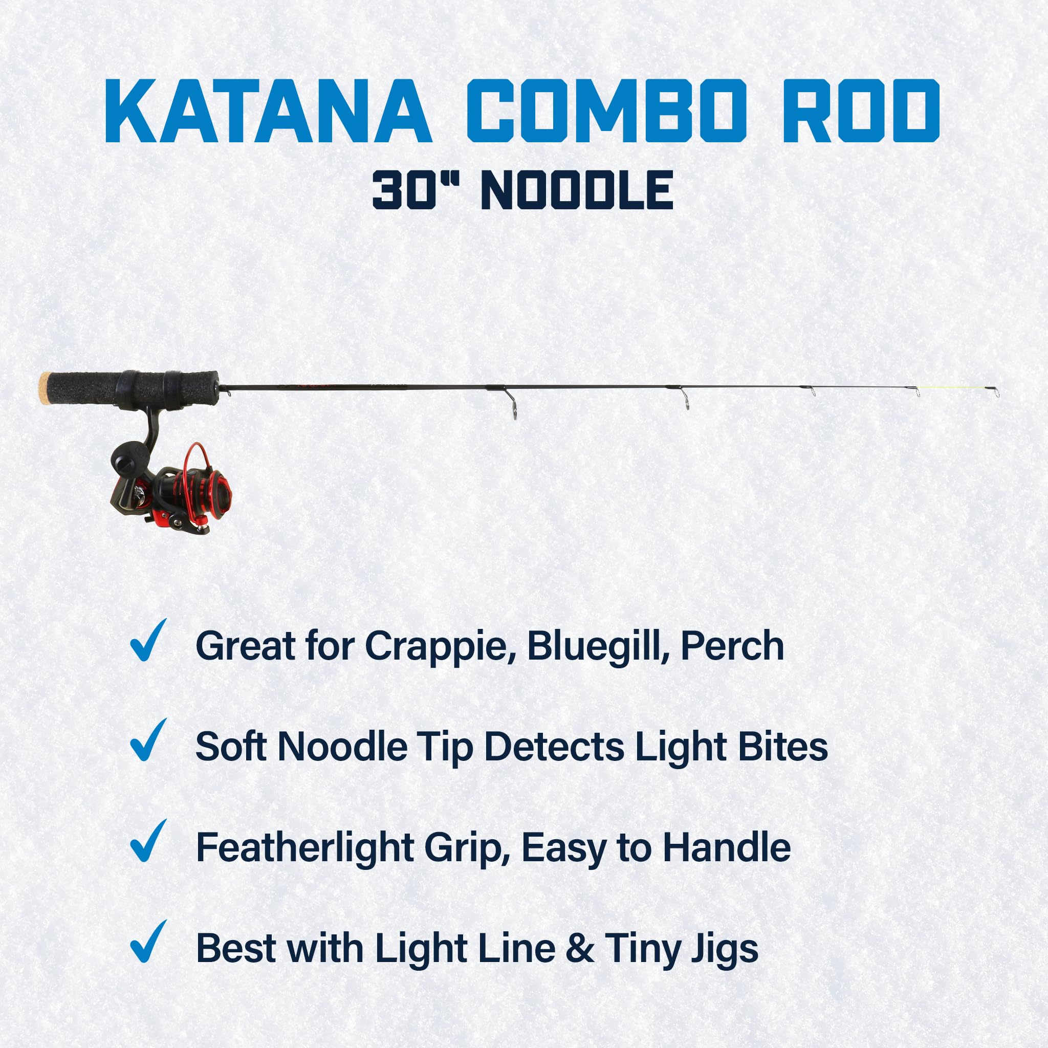 Amazon.com: Katana 30” Noodle Ice Fishing Rod & Reel Combo